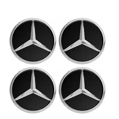 Mercedes-Benz MB centrumkåpor svart/silver