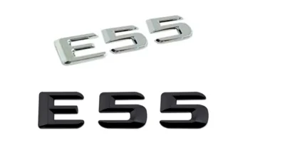 Mercedes-Benz E55 logo emblem Svart / Krom