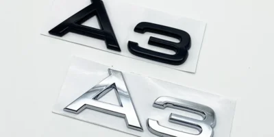 Audi A3 logga emblem till bilen i svart och krom