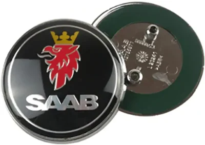 SAAB emblem i svart blå