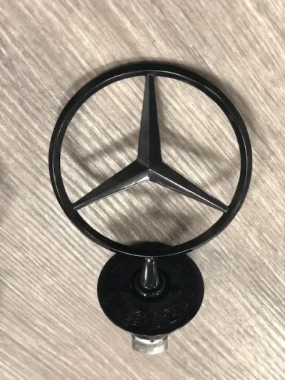 Mercedes Stjärna Motorhuv Blanksvart