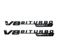 Mercedes V8 Biturbo 4MATIC emblem blank svart