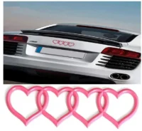Audi Emblem Bak Hjärtan rosa