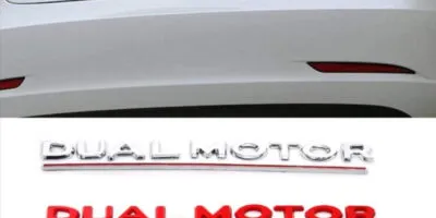 Tesla Dual motor emblem