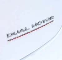 Tesla Dual motor emblem krom