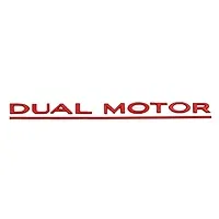 Tesla Dual motor emblem röd