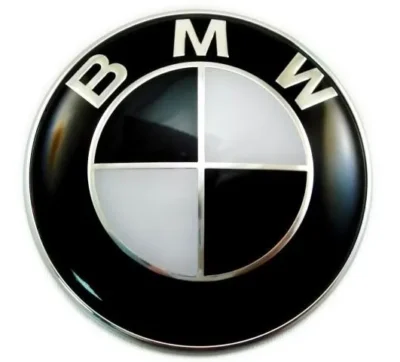 BMW Emblem 82mm Svart Vit (Motorhuv och Lucka)