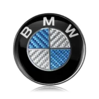 Bmw blå vit ratt emblem kolfiber DESIGN 45mm